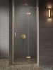 New Trendy Nesta Gold Brushed 80x200 cm drzwi wnękowe prawe wspornik skośny złoto szczotkowane/szkło przejrzyste D-0867A